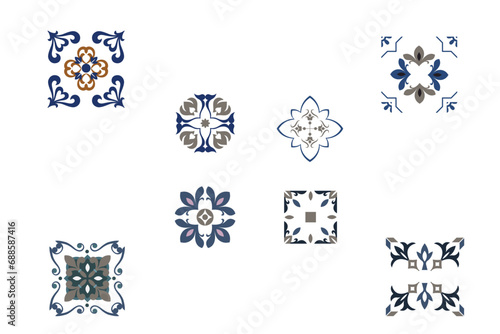 Oriental floral ornament and damask graphic element. Baroque, royal Victorian and imperial rococo decor. For seamless patterns, wrapping paper, greeting and business cards, wedding invitations.