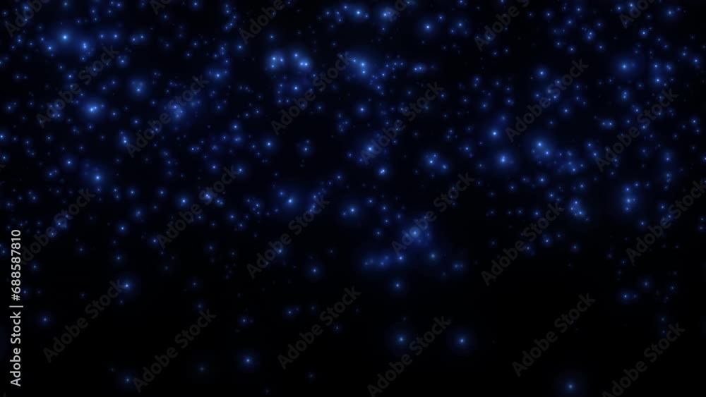 4K loop falling glow flickering blue particles on black background animation.Glow blue particles animation with blurred bokeh for winter snow, Christmas and New year background. Snow Snowfall Snowflak 4K loop falling glow flickering blue particles on black background animation.Glow blue particles animation with blurred bokeh for winter snow, Christmas and New year background. Snow Snowfall Snowflak