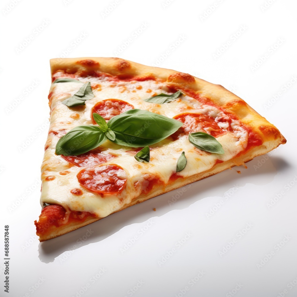 Margherita pizza piece Isolated on white background Margherita pizza piece Isolated on white background
