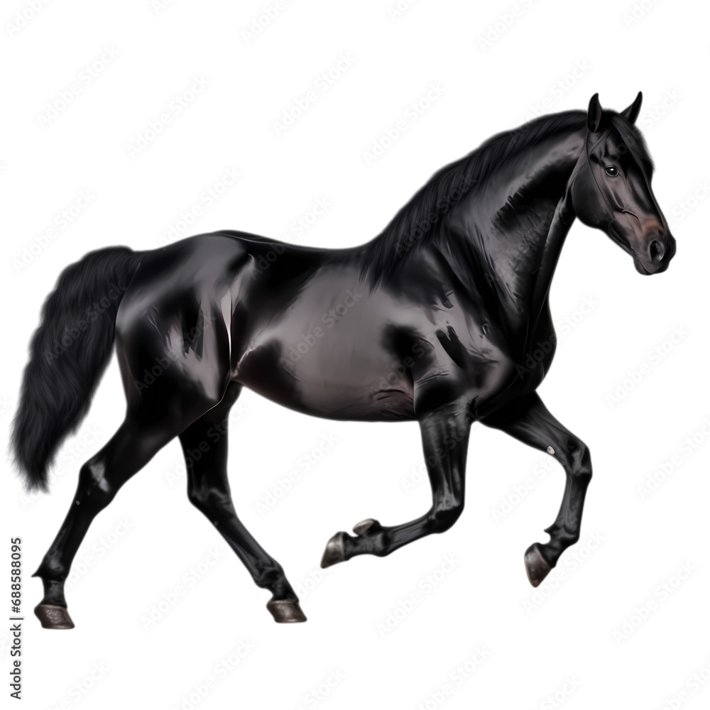 Black horse isolated on transparent background Black horse isolated on transparent background