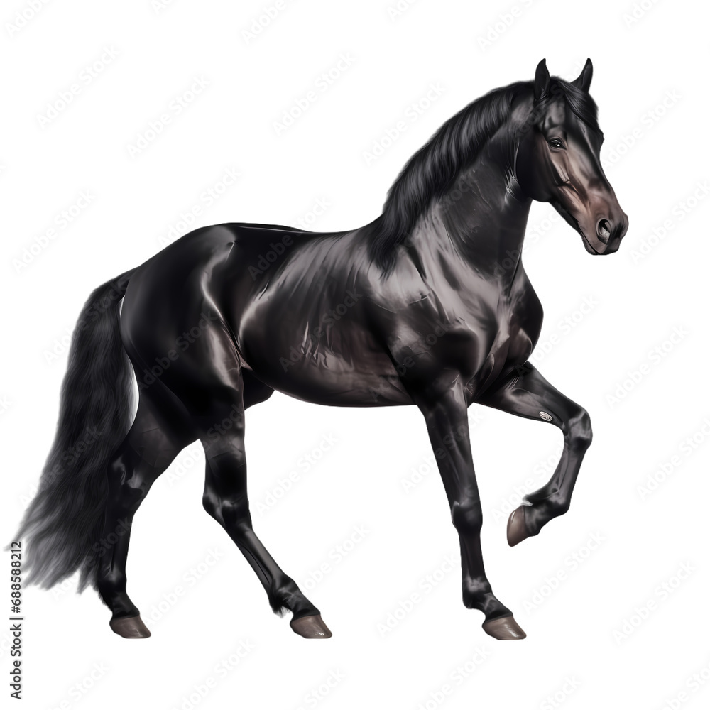 Black horse isolated on transparent background Black horse isolated on transparent background
