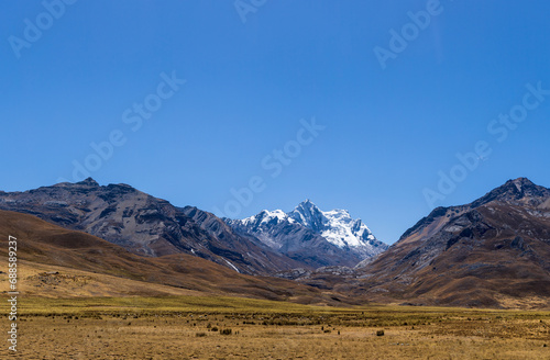 View of the Andes Mountains in the Ancash region.