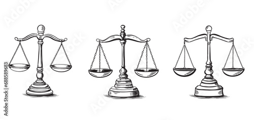 Scales of justice hand drawn	
