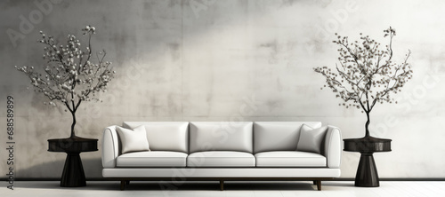 3d rendering of a white sofa in a modern living room © thodonal