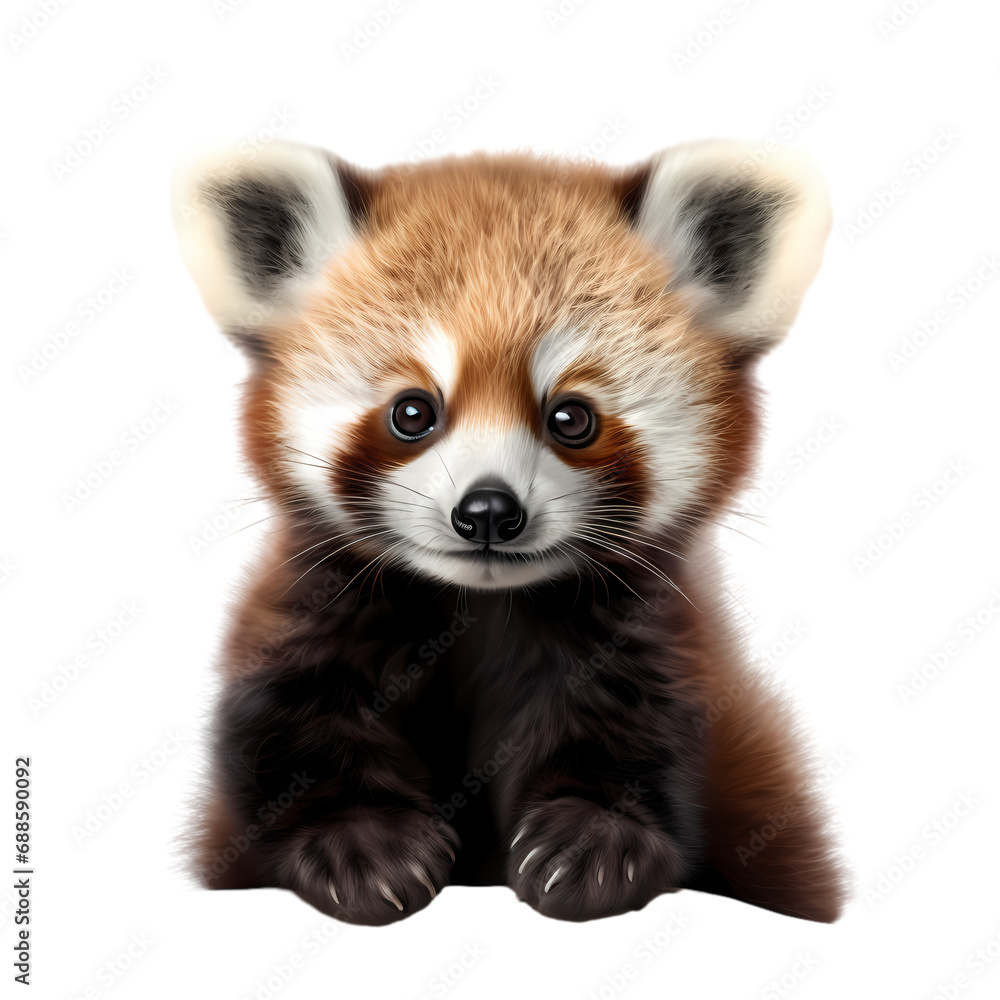 Red panda isolated on transparent background