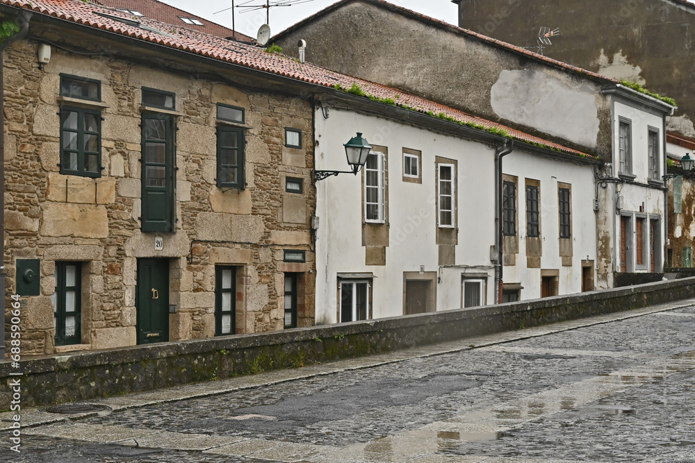 Santiago di Compostela, Galizia, Vecchie case e monumenti - Spagna