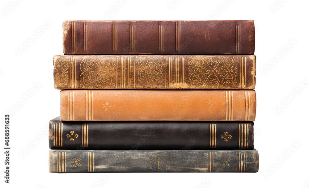 Stack of hardcovered old books, cut out Stack of hardcovered old books, cut out