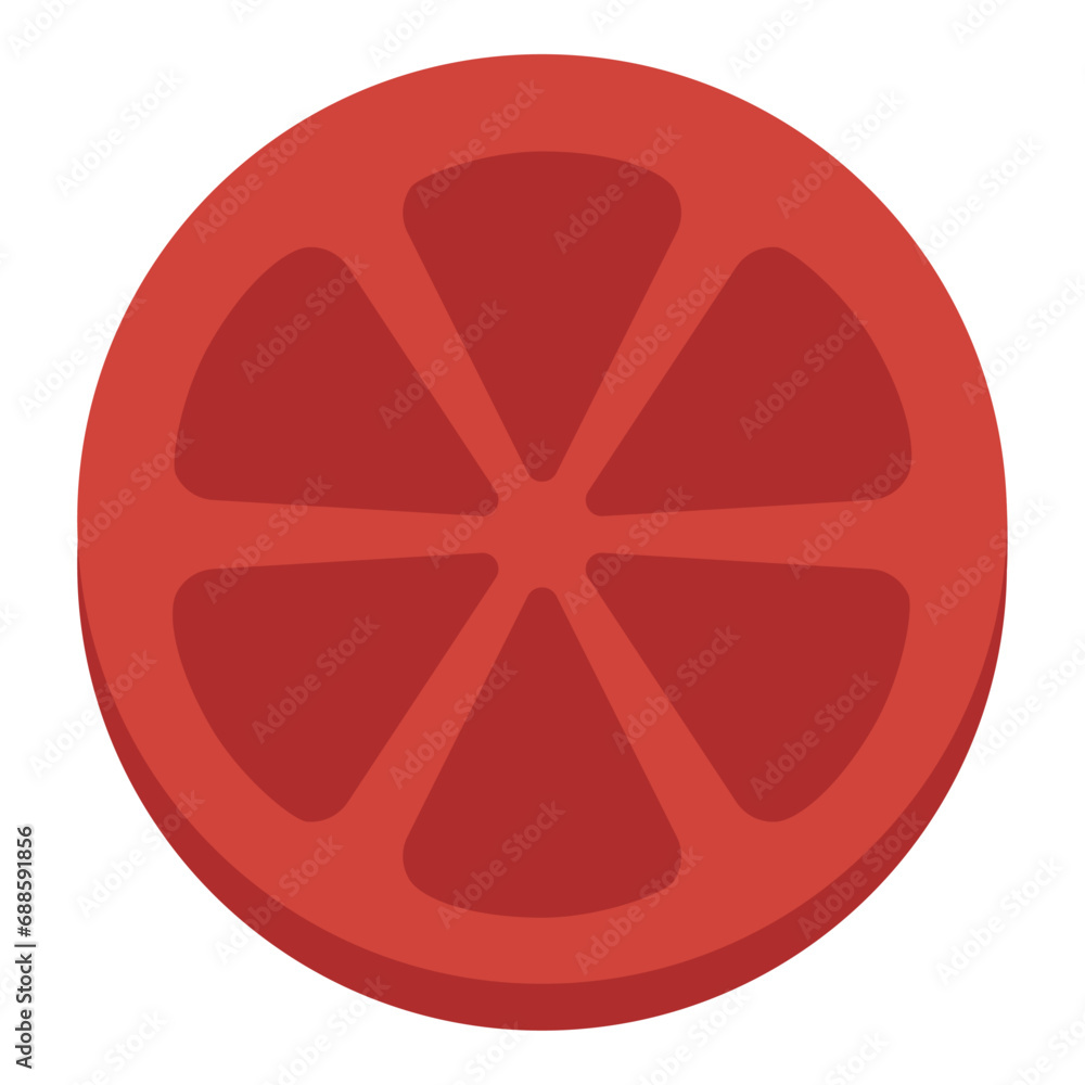 シンプルなスライスしたトマトのイラスト