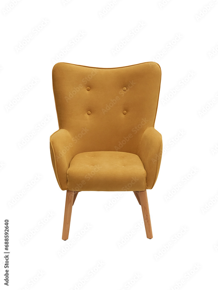 modern furniture, interior, home design in minimal style. orange fabric armchair modern furniture, interior, home design in minimal style. orange fabric armchair