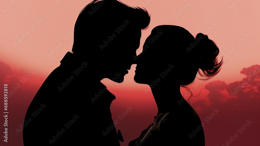 Married Couple Silhouette