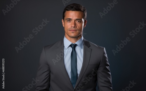 Handsome Young Professional in Grey Suit