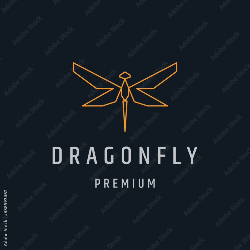 Fototapeta premium Dragonfly Logo Vector Sign Symbol Icon