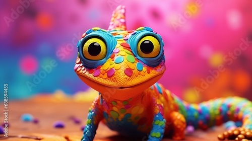 Brightly Colored Toy Lizard