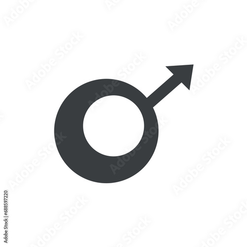 Element of pregnancy themed set. In this illustration with black outline, a symbol representing the gender of the baby adds a delightful touch to celebrate the joy of parenthood. Vector illustration.