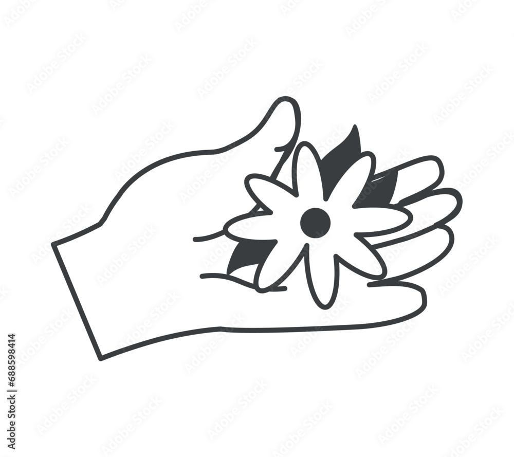 Element of menstruation themed set. The flowers depicted in this illustration with contours symbolize the tenderness and sensitivity of the female body. Vector illustration. Element of menstruation themed set. The flowers depicted in this illustration with contours symbolize the tenderness and sensitivity of the female body. Vector illustration.