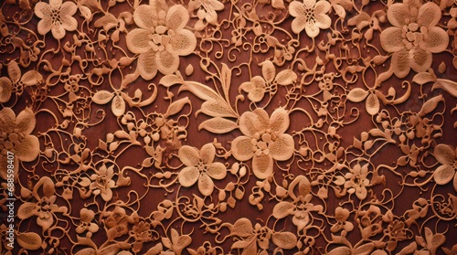Brown lace texture.