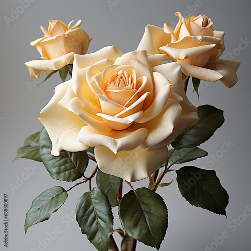 yellow rose on white background