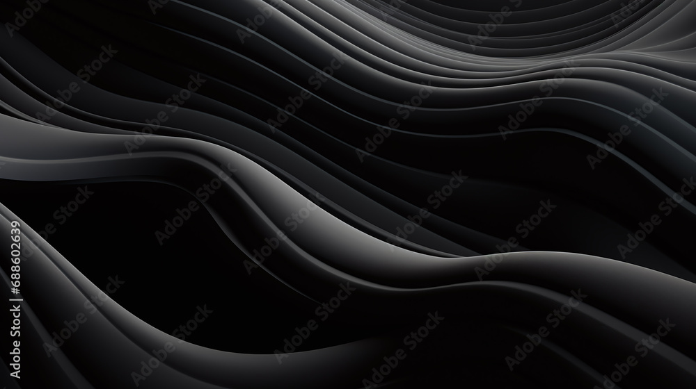 Obraz premium Black Abstract waves