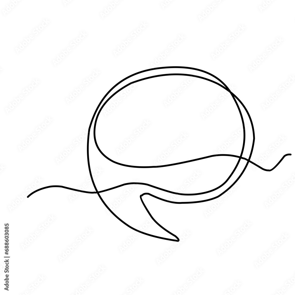 Chat bubble Round Continuous Line Chat bubble Round Continuous Line