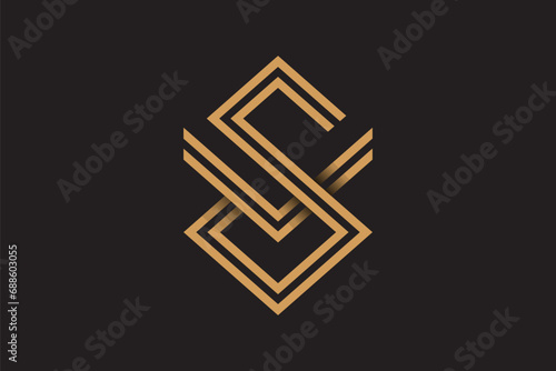 Initial VS logo design vector