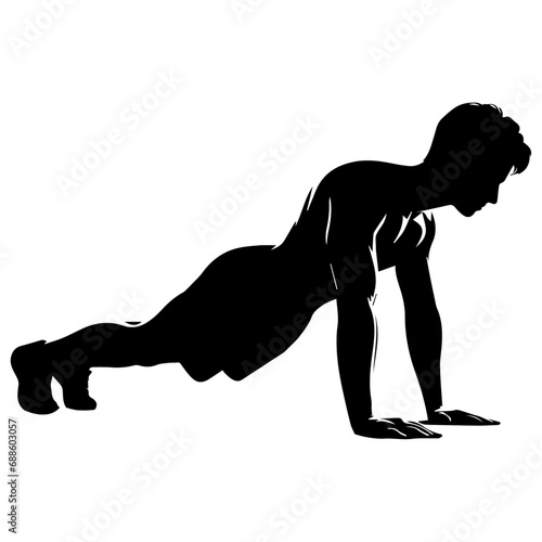 A man Pushup vector silhouette illustration, gym vector silhouette