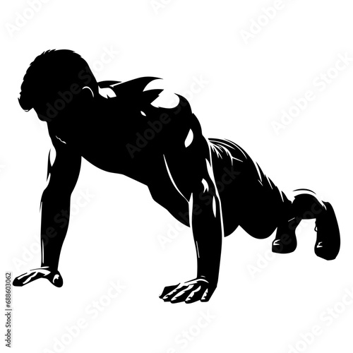 A man Pushup vector silhouette illustration, gym vector silhouette
