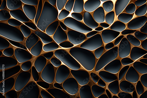 Golden pattern structure background illustration. Generative AI photo