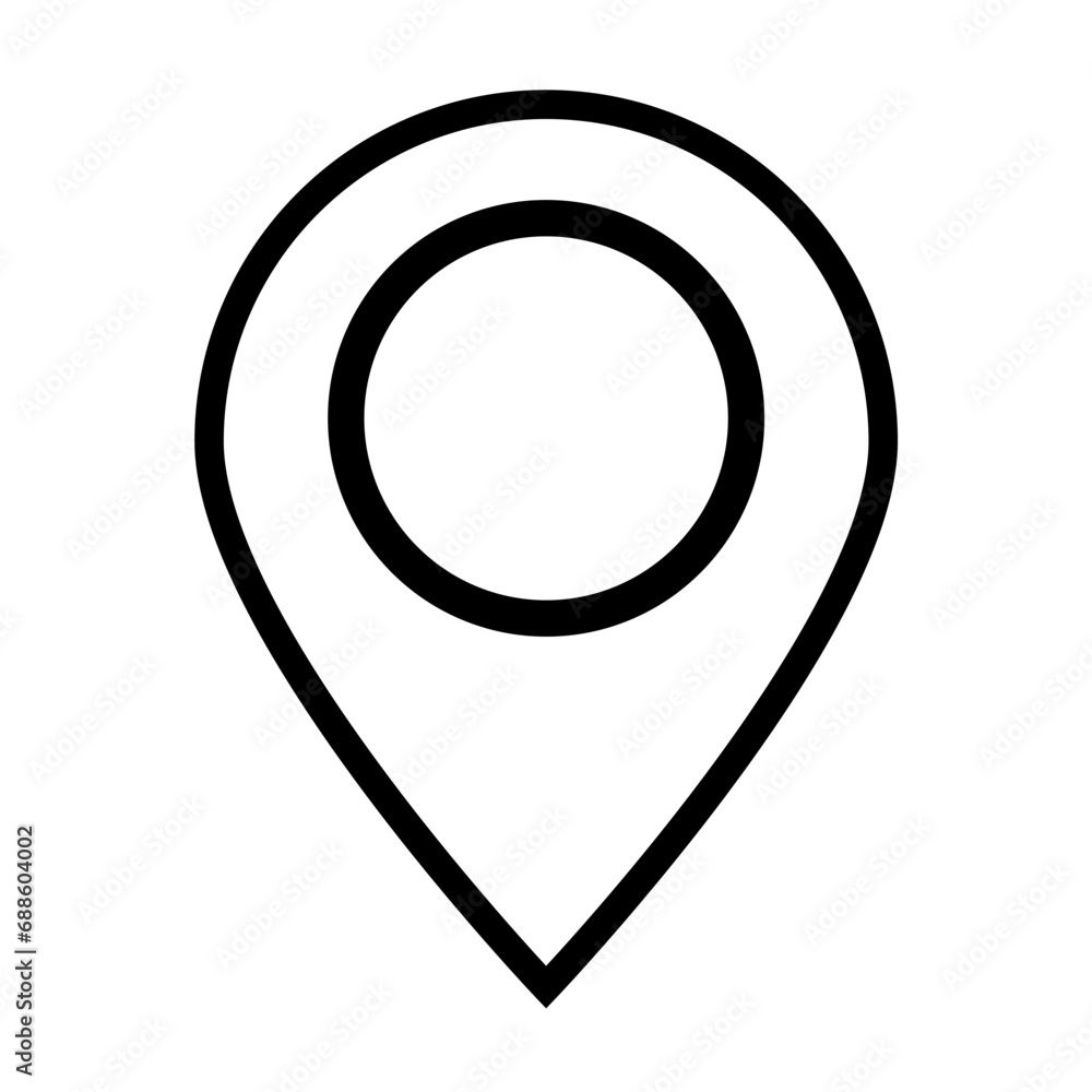 Point location position pin maps contact address gps icon logo isolated on white background. Vector illustration Point location position pin maps contact address gps icon logo isolated on white background. Vector illustration