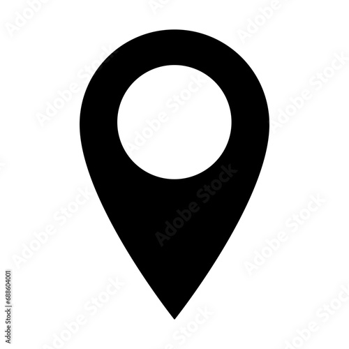 Point location position pin maps contact address gps icon logo isolated on white background. Vector illustration