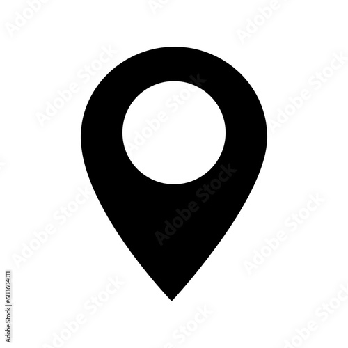 Point location position pin maps contact address gps icon logo isolated on white background. Vector illustration