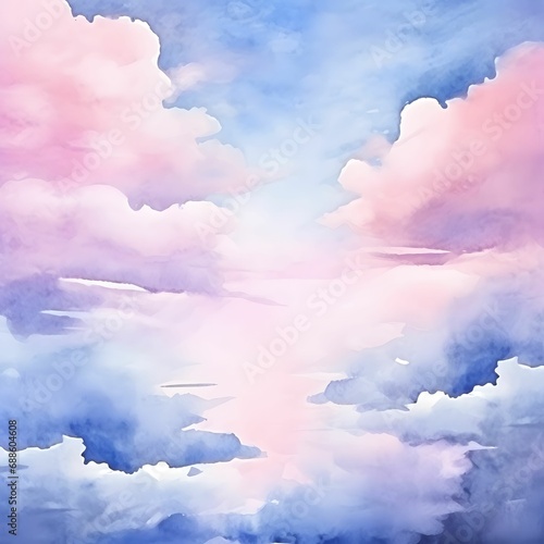  Watercolor Pastel Sky Cloud Background