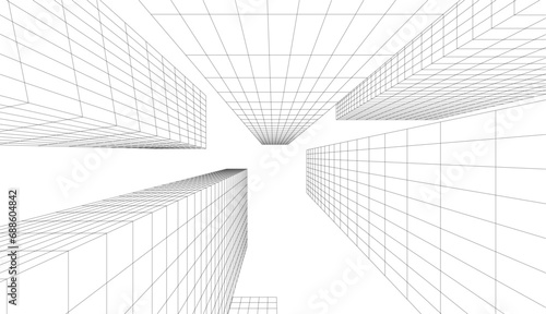 abstract architecture vector 3d illustration