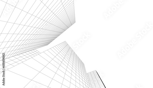 abstract architecture vector 3d illustration