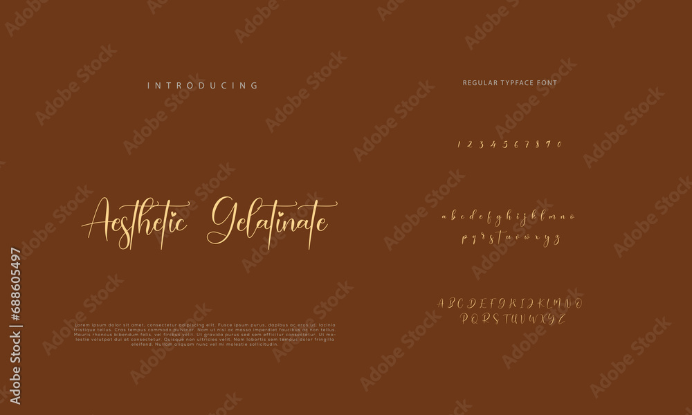 Fototapeta premium Signature font calligraphy logotype script brush font type font lettering handwritten