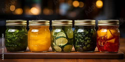 Canned food in a glass jar