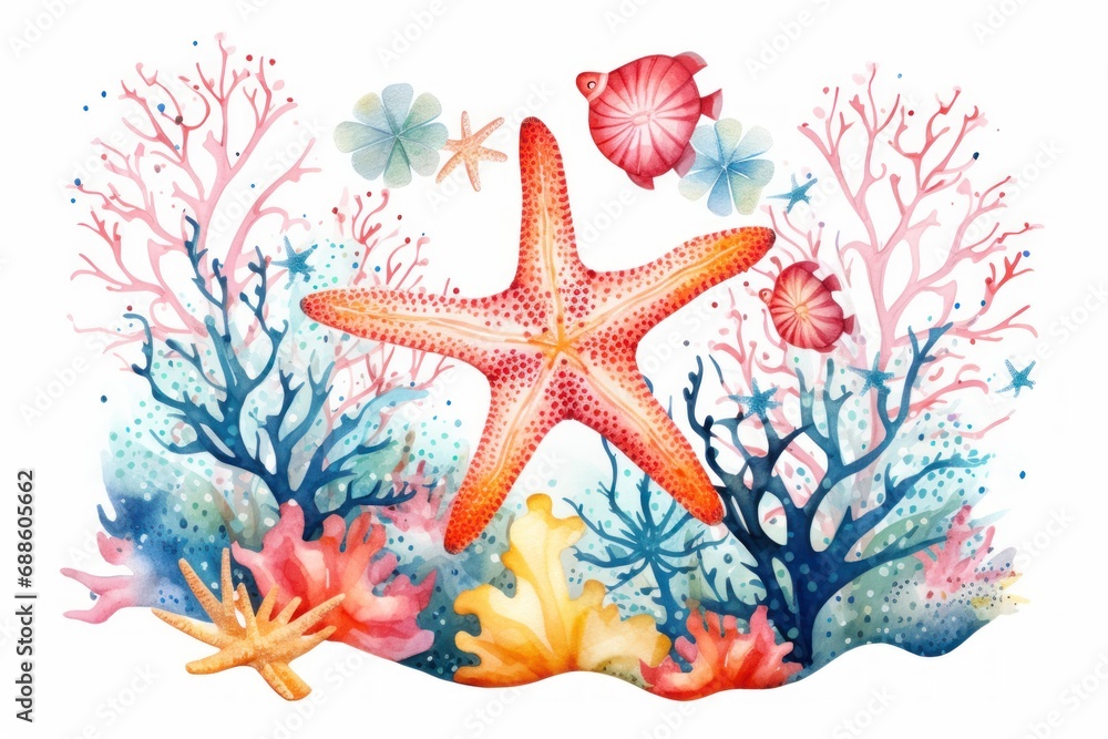Under the sea colorful illustration, generative ai Under the sea colorful illustration, generative ai