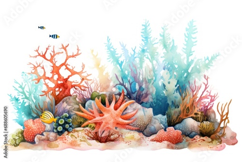 Under the sea colorful illustration  generative ai
