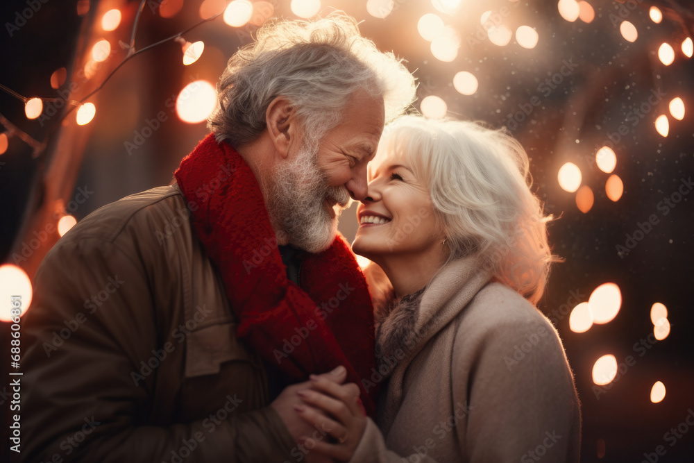 Mature couple in love, Valentine's day concept Mature couple in love, Valentine's day concept
