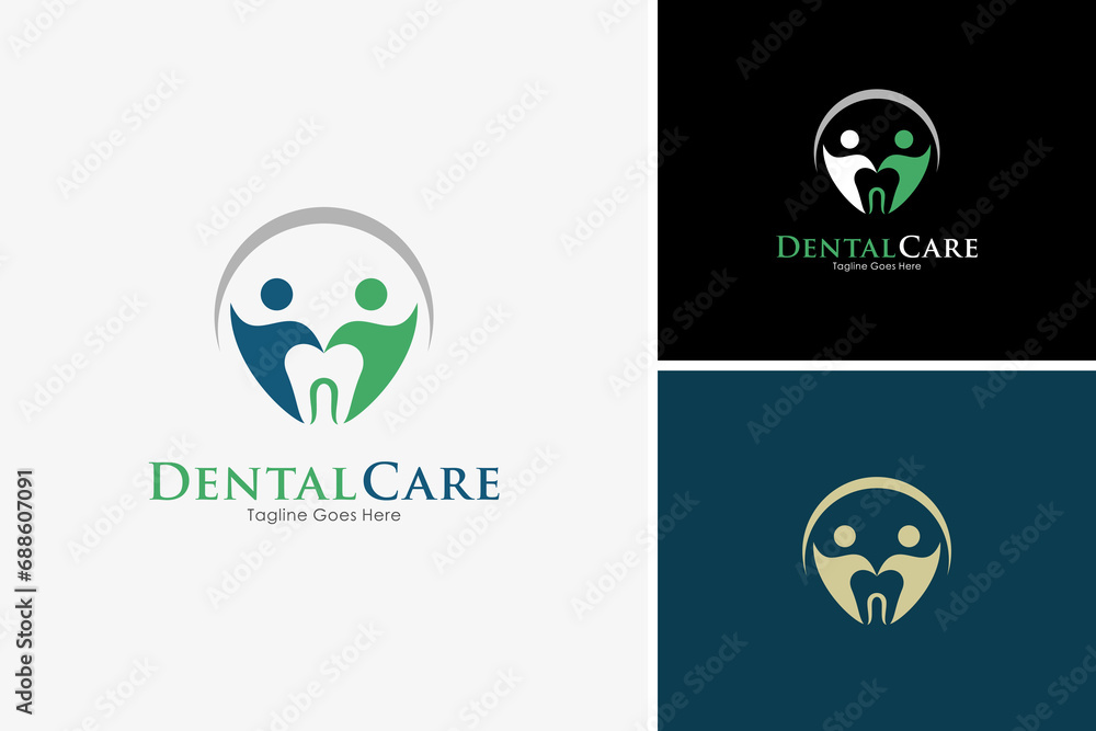 Dental care logo, tooth medical healthcare icon logo design vector template Dental care logo, tooth medical healthcare icon logo design vector template
