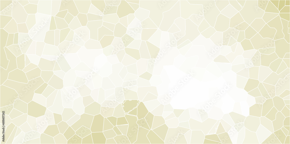 Quartz cream white Broken Stained Glass Background . 3d Voronoi diagram background. Seamless pattern shapes vector Vintage Quartz surface white for bathroom or kitchen