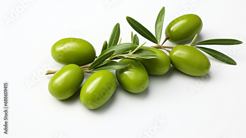 Green olives with a branch