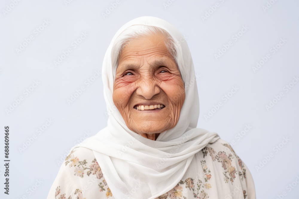 Happy Old Pakistani Woman On White Background Happy Old Pakistani Woman On White Background
