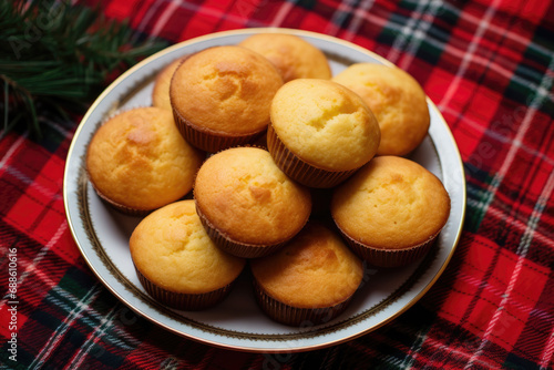 vanilla muffins, Christmas bakery  © reddish