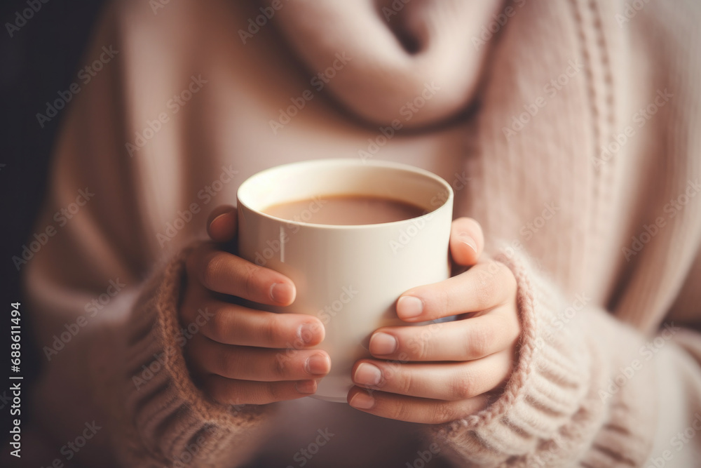 woman holding a cup of coffee woman holding a cup of coffee