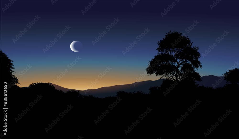 moon over the forest