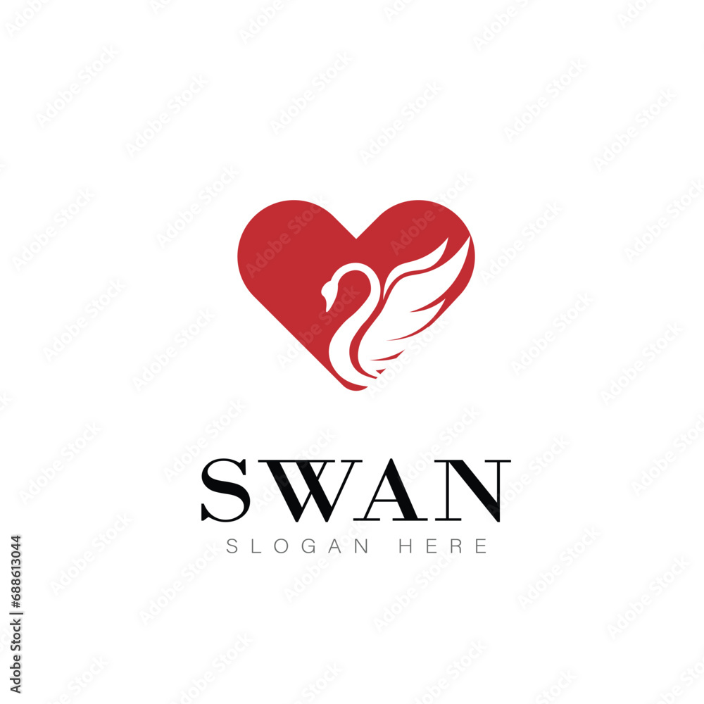 swan logo anime design symbol beauty business natural