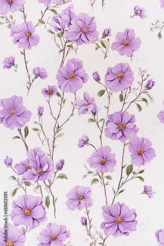 Watercolor purple flower frame
