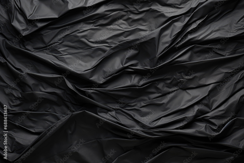 crumpled black paper texture background - obrazy, fototapety, plakaty 