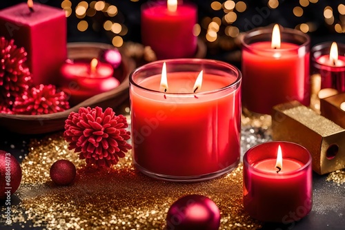 christmas candles and decorations