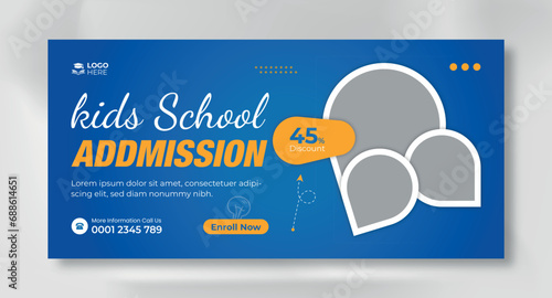 School education admission web banner social media post & back to school template and web banner